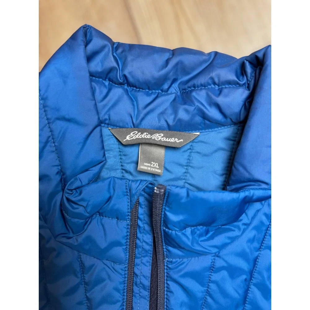 Eddie Bauer Mens Winter Outdoor Puffer Jacket Emberlite Hybrid Trueblue Size 2XL